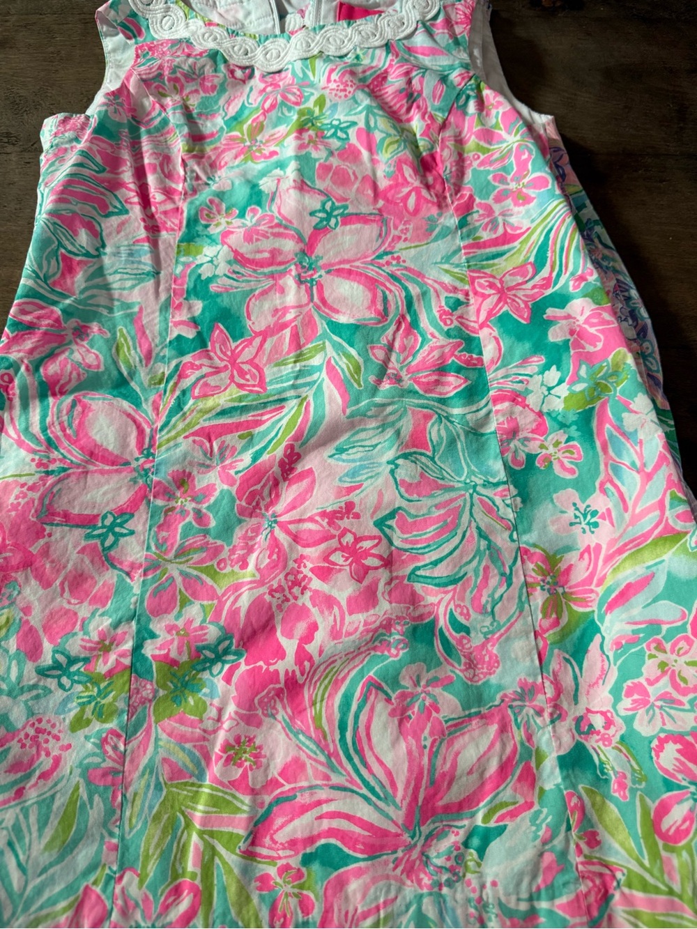 Lilly Pulitzer Girls Dress-Pink and aqua floral print